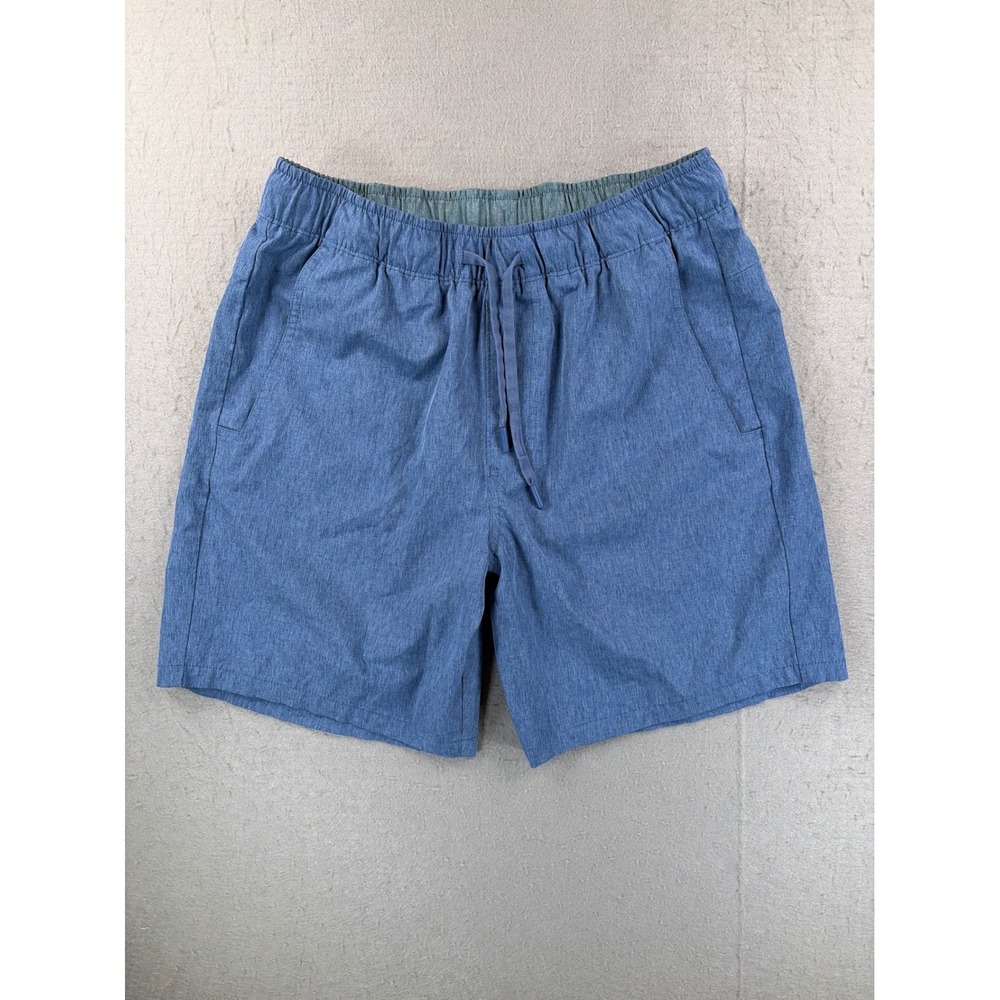 Eddie Bauer Mens Horizon Guide Shorts Blue Heather Elastic Waist Medium